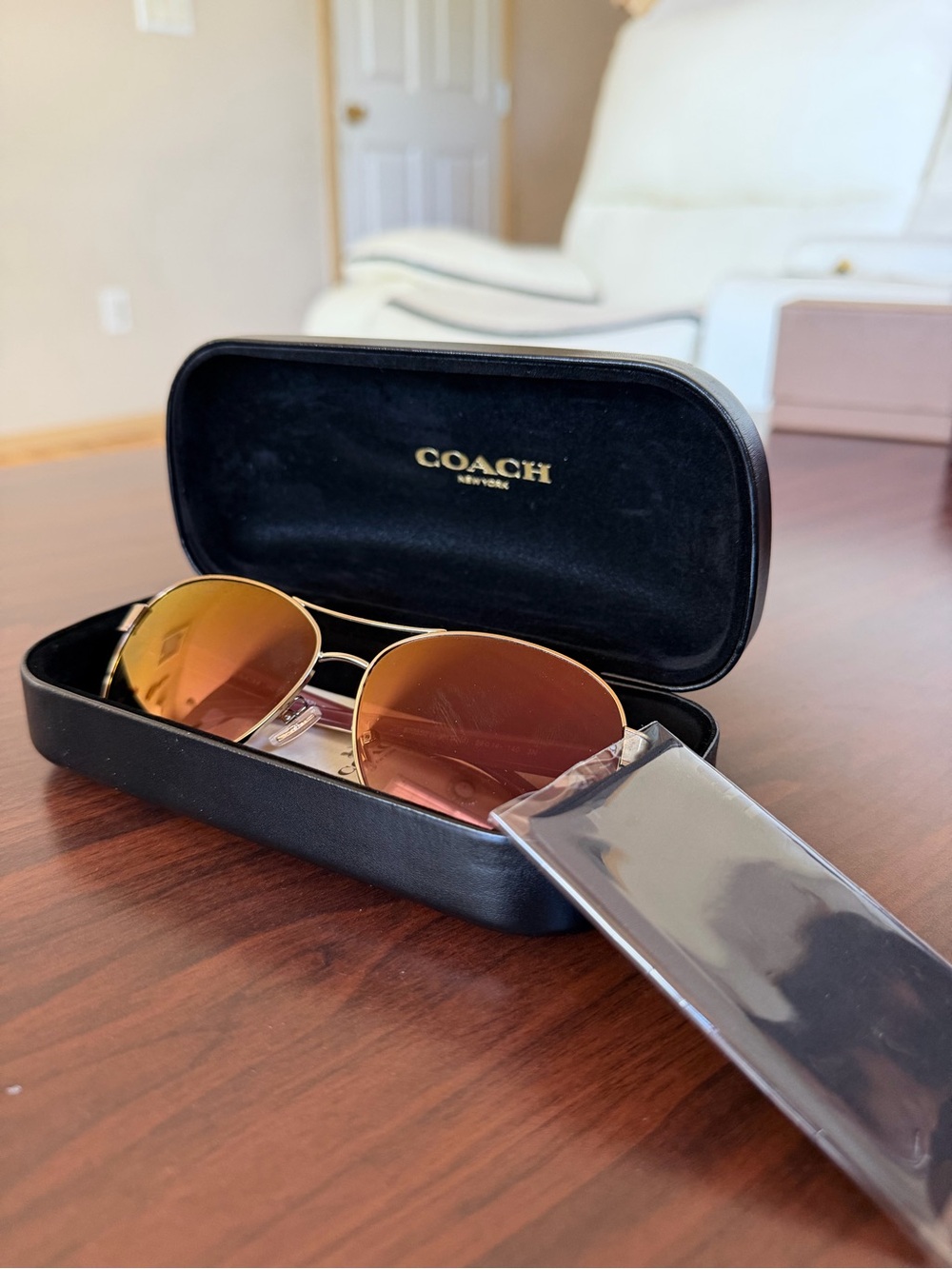 Coach Aviator Sunglasses in Brown Gradient with Black Case
